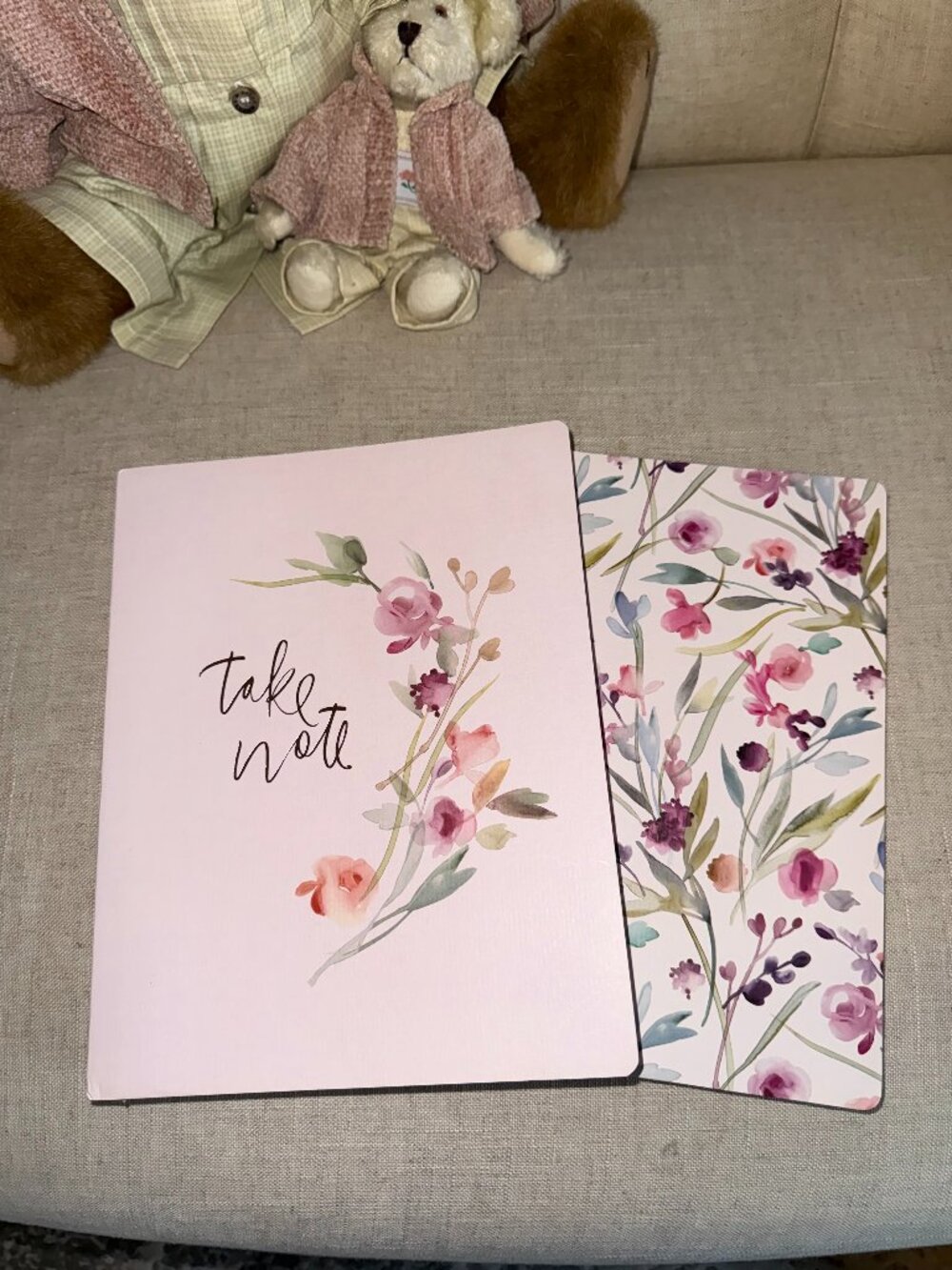 NWT 2 Fringe Studio Lined Journals - Coordinating Colored Watercolor Flowers